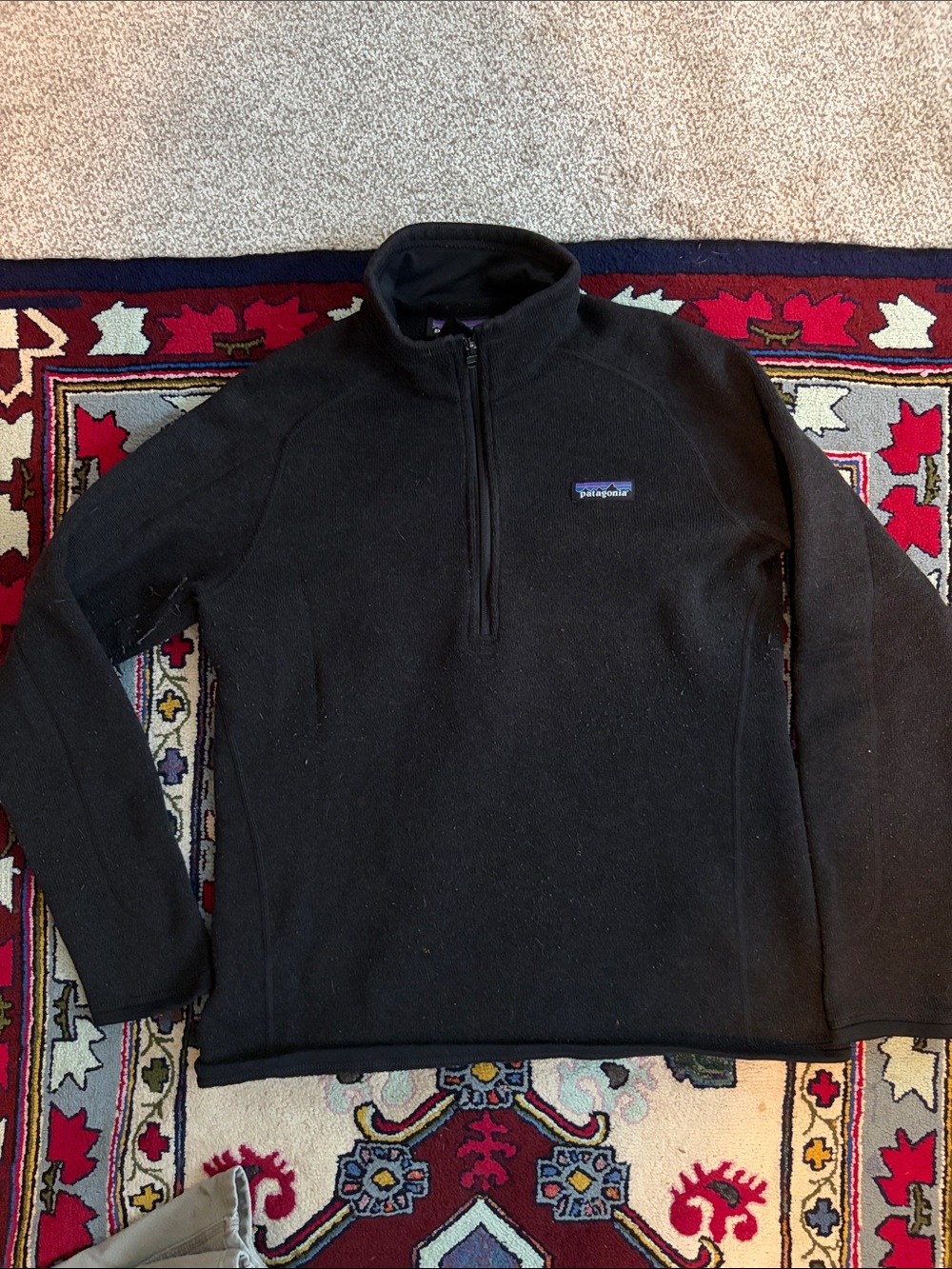Patagonia women’s better sweater quarter zip black medium
